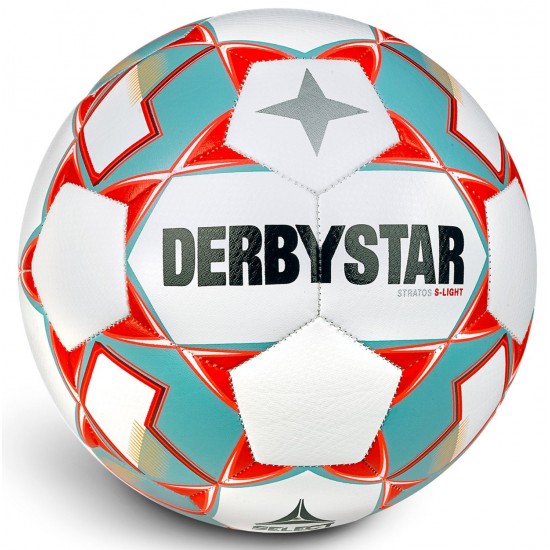 Training Bal Derbystar Stratos Super Light Wit/Oranje/Grijs - Maat 4