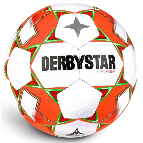 Training Bal Derbystar Atmos Super Light AG Wit/Oranje/Rood (kunstgras) - Maat 5